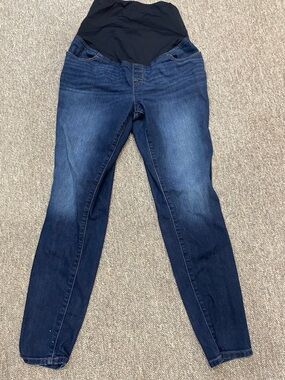 Ingrid+Isabel Maternity Dark Blue Stretch Skinny Jeans with Belly Panel Sz 6